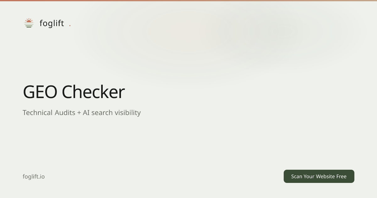 Free AEO & GEO Checker: AI Search Visibility Tool | Foglift