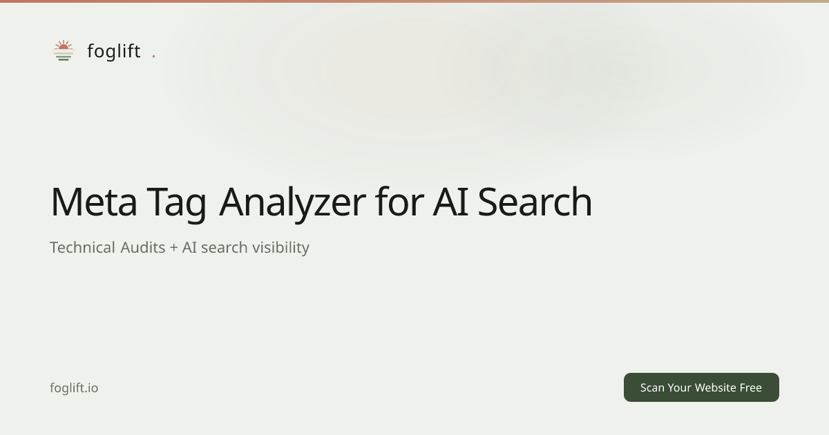 Meta Tag Analyzer for AI Search | Foglift